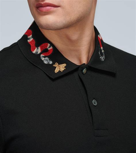 gucci snake king shirt|Gucci polo shirt snake collar.